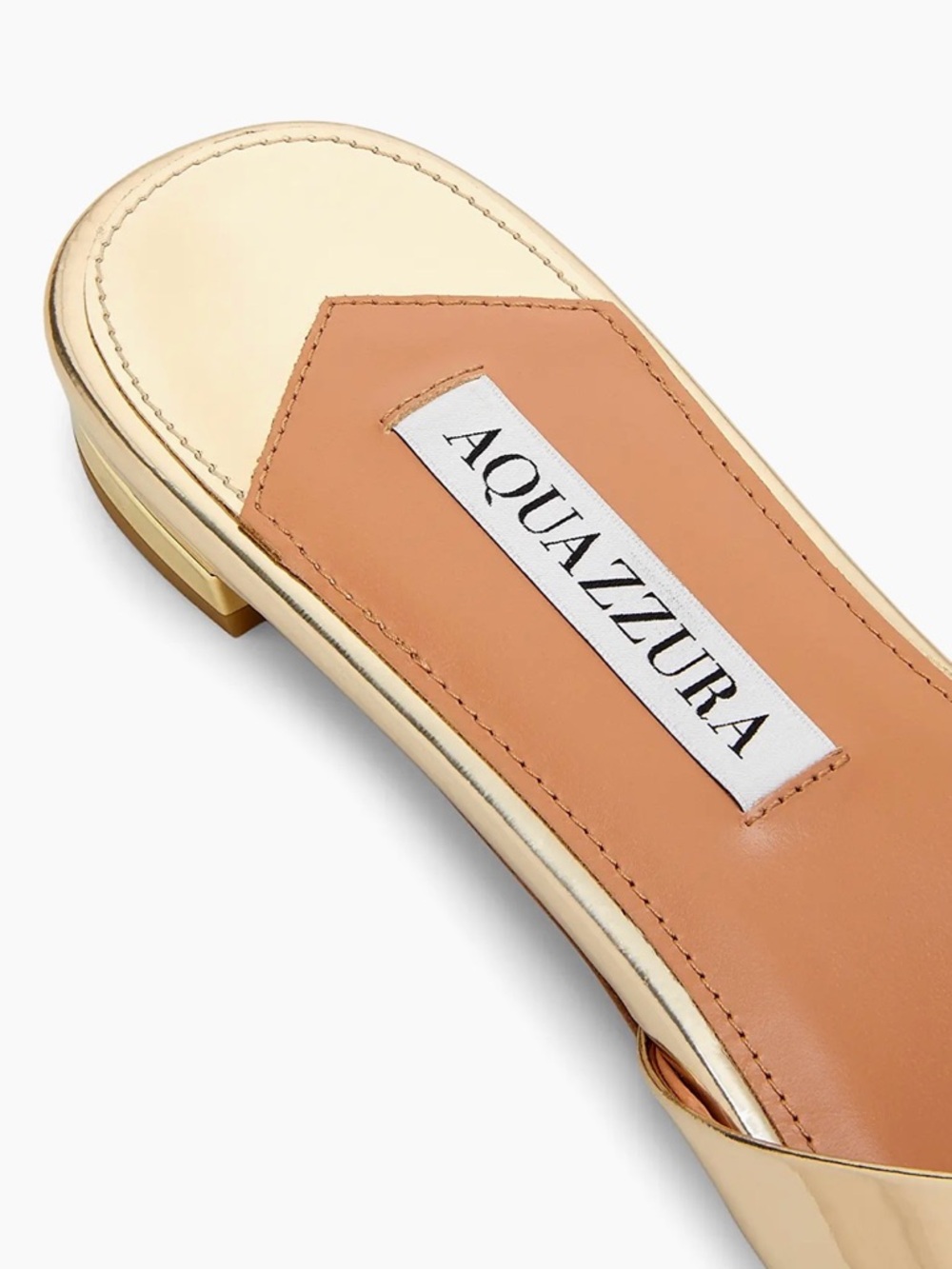 Aquazzura - Tati Leather Slide Sandals - size 37.5 - Picture 7 of 8